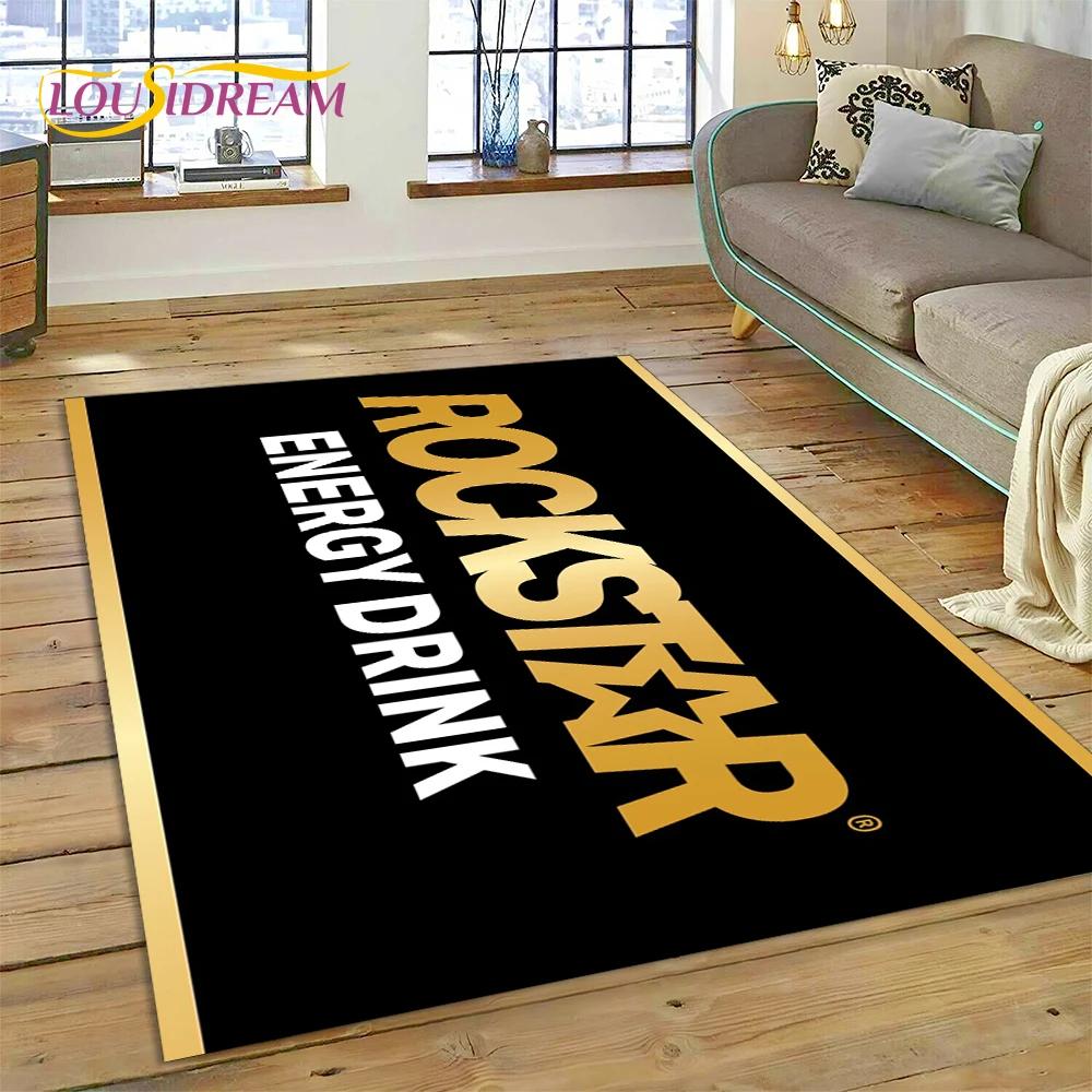 3D Rockstar Energy Logo Sport Carpet Rug for Bedroom Living Room Home Sofa Decoration,Children Game Large Decor Floor Mat Gift