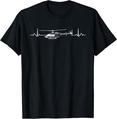 Bell 407 Hubschrauber Herzschlag Geschenk Unisex T-Shirt