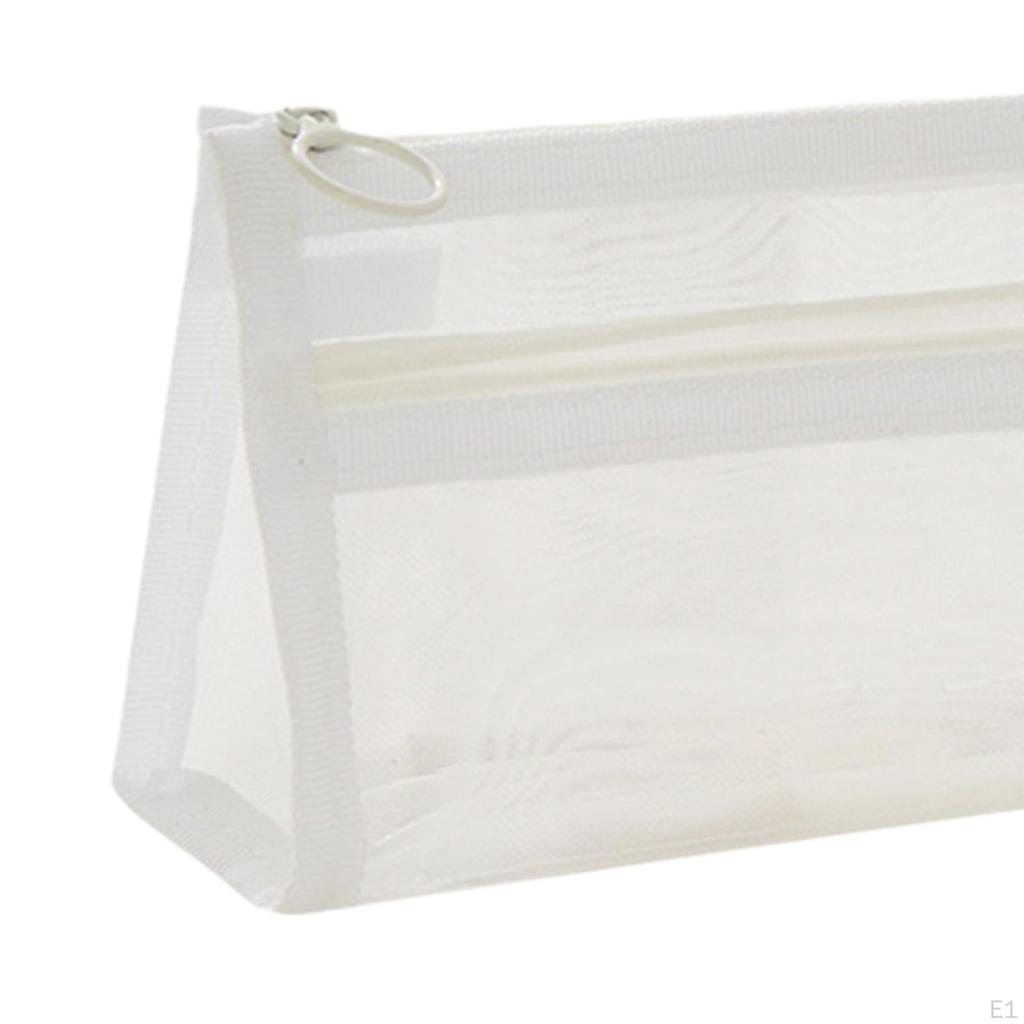 Clear Pencil Case, Pen Bag with Zipper, Transparent Stationery Organizer Holder, Exam