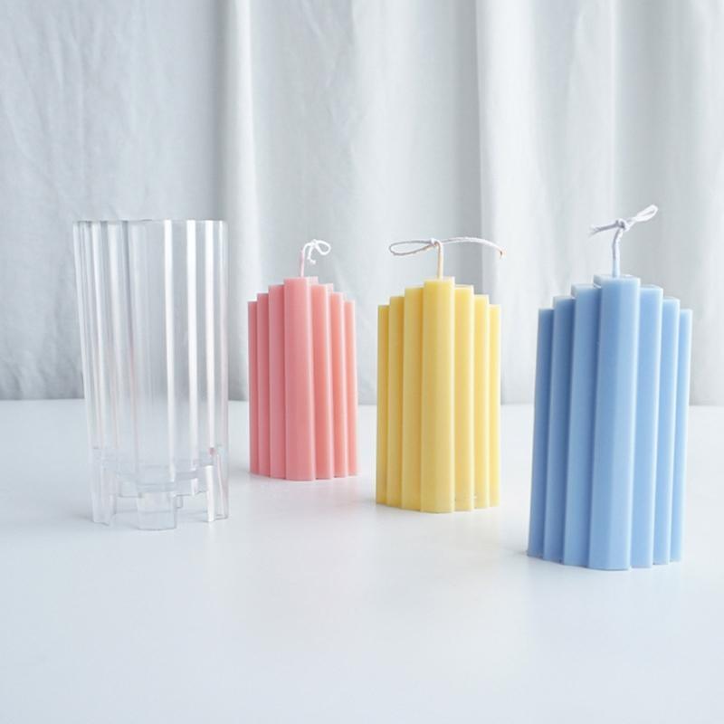 DIY Plastic Mold Trapezoidal Buildings Blocks Mould Tool for Soy Wax Mold Scented Making Crafts Supplies