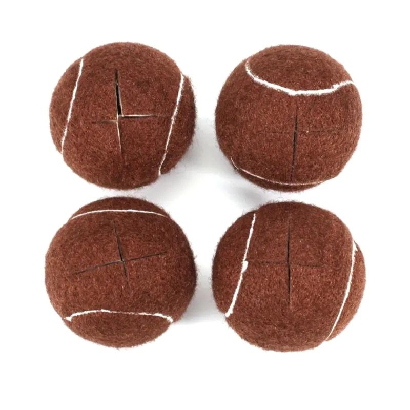 

4Pcs Tennis Balls Shape Furniture Leg Cover Furniture Floor Protector Cover Nonslip Table Legs Sleeves Chair Caps Covers коричневий