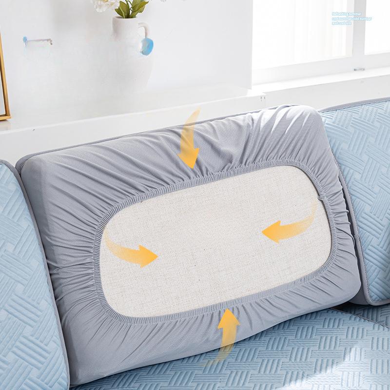 Frische Eis-Seide Sofa Kratzfest Sommer Sitzkissen für Sommer Leder Sofa Überwurf All-Inclusive Universalbezug