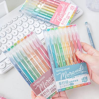 9-teiliges Morandi Grau-Stifte-Set, mehrfarbig, Gel-Tintenstifte, Vintage-Marker, Liner, 0,5 mm, Schreibwaren, Geschenk
