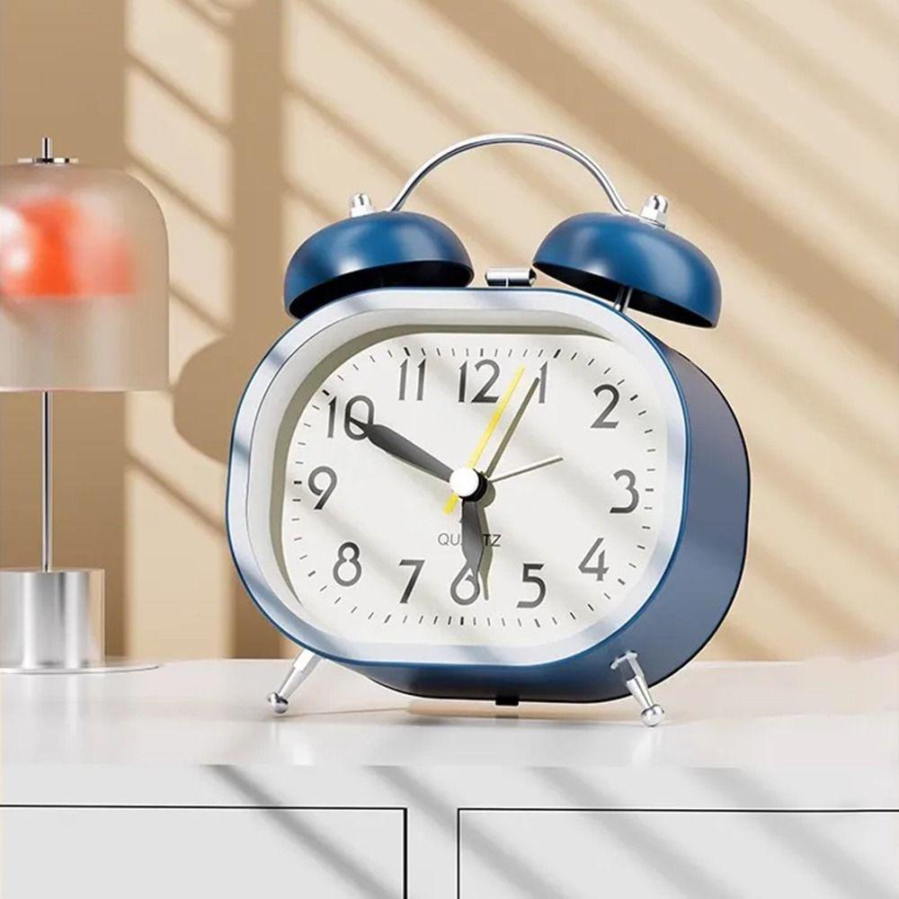 Metal Design Metal Alarm Clock Loud Ringtone Mechanical Clock Modern Bedside Wake-up Clock  Office