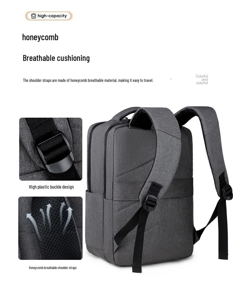 Business Travel 15.6" Laptop Backpack - Dual Shoulder, Large Capacity, Multifunctional, Simple Fashion School Bag
