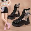 2025 New In Women's Boots Mujer Boots Women Platform High Top Fashion Boots Side Zipper Lace-up Versatile Warm Women