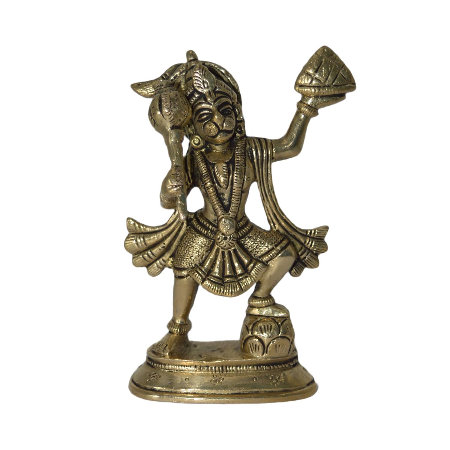 Pure Brass Hanuman Ji Statue, Bala Ji Pooja, Idol, Bajrang Bali Ji Murti, Gold