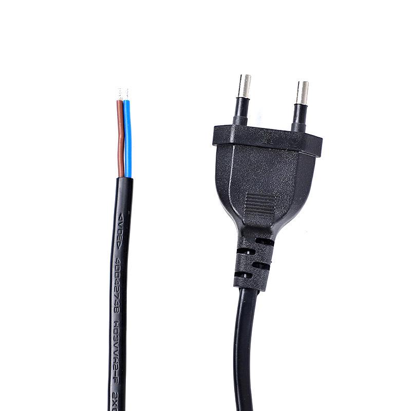 Korean Standard Two-Pin Power Cord with KC Certification, Pure Copper 0.75 Sq. Core with Plug