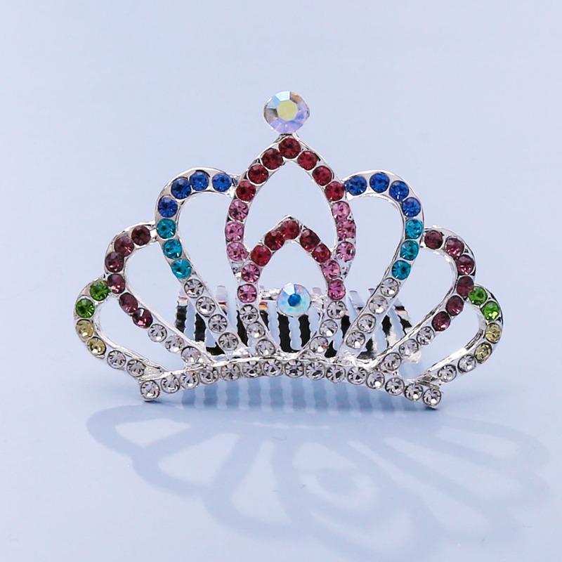 Crown Tiara Children's Princess Rhinestone Crown Hair Comb, Little Girl Birthday Gift Baby Hair Accessories Comb Accessories