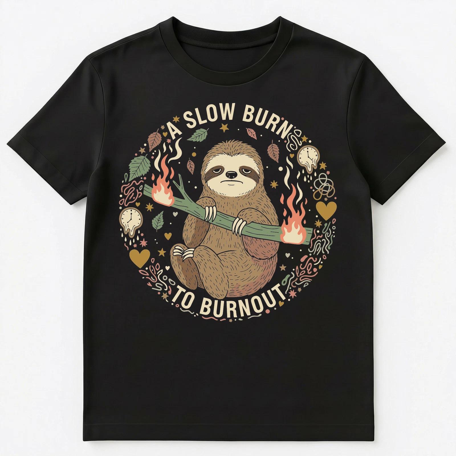 Sloth Enthusiast Burnout Journey Humorous Animals Unisex T-Shirt 3XL