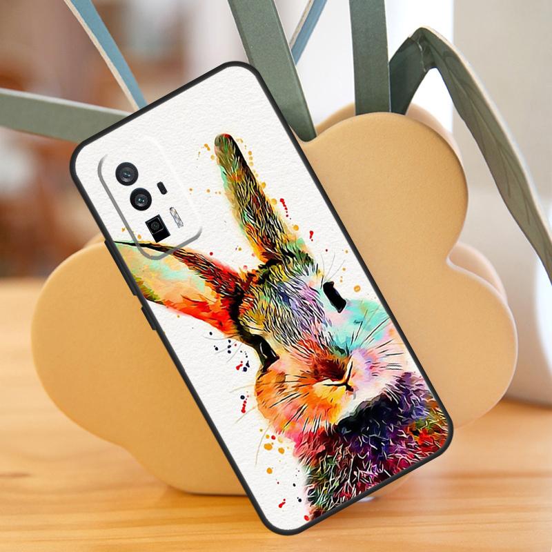 Cute Bunny Rabbit Case For POCO F6 Pro X6 X5 X3 F3 F5 M6 M5s Xiaomi 13T Pro 11T 12T 12 13 Lite 14 Ultra Cover