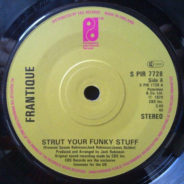 

7inch Record FRANTIQUE - Strut Your Funky Stuff SPIR7728 1979 UK Soul/Funk Used