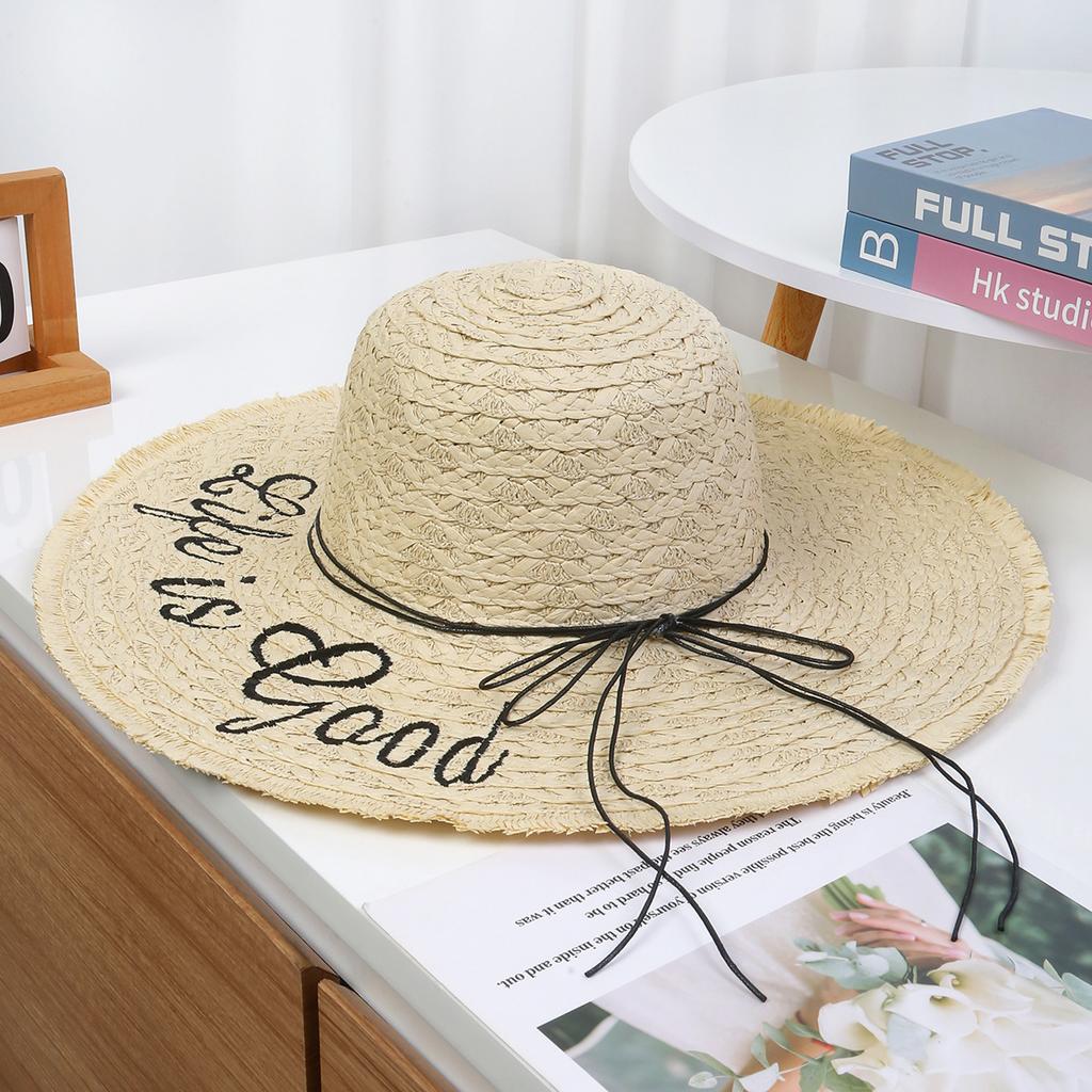 Summer Internet celebrity straw hat collection girls summer seaside vacation sweet raffia weaving sun hat