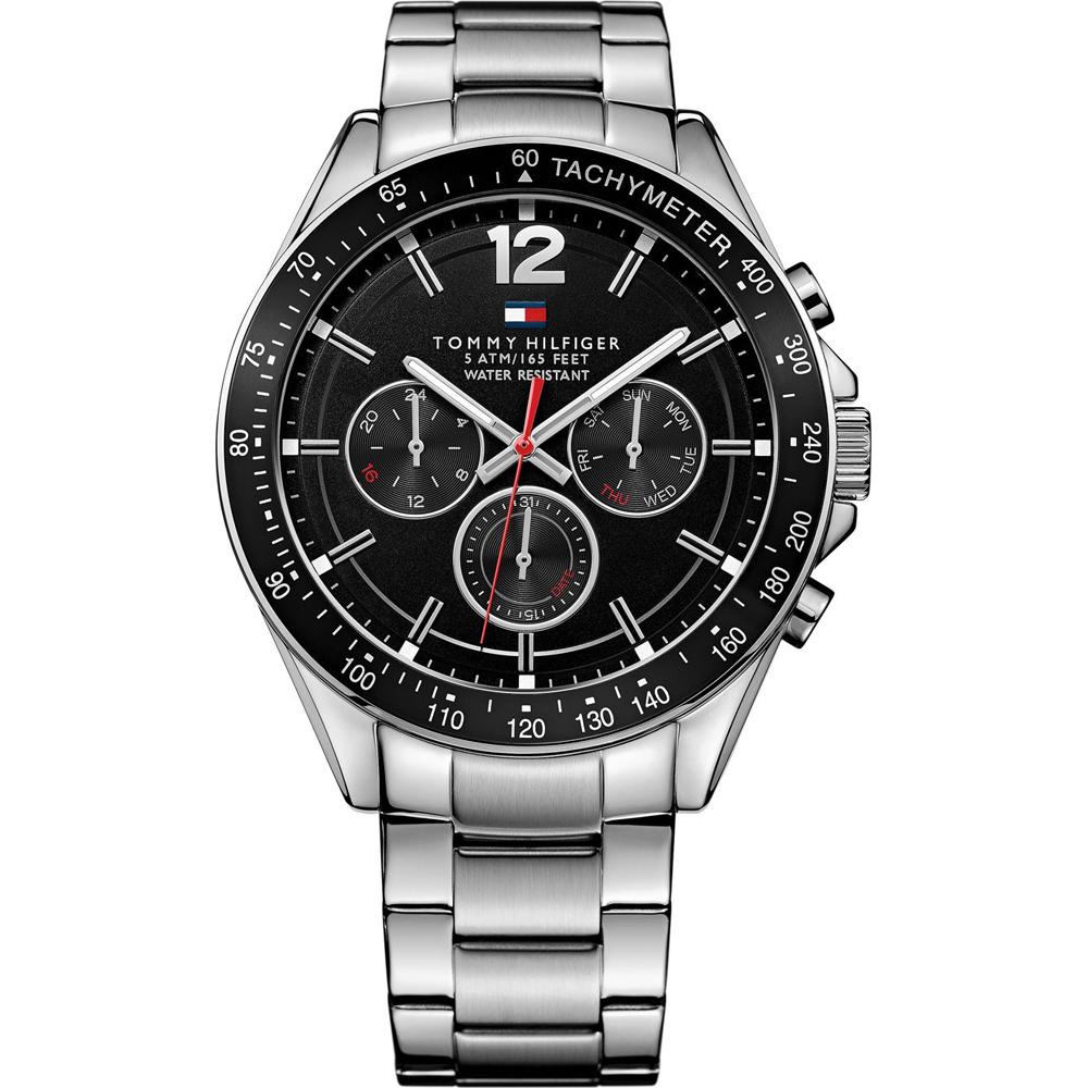 Tommy Hilfiger Luke Black Dial Silver Stainless Steel Men s Quartz Watch 1791104 чёрный