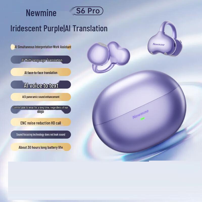 Newmine S6 Pro Wireless Bluetooth Open-Ear AI Earbuds