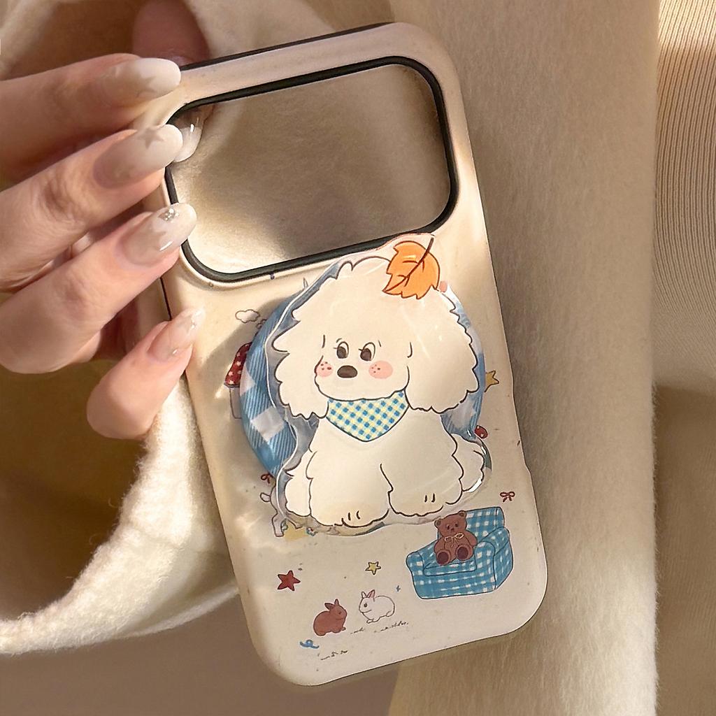 Autumn Puppy Apple 17 Mobile Phone Case IPhone15 Suitable for 11 Film Magnetic Bracket 16promax Creative Mobile Phone Case