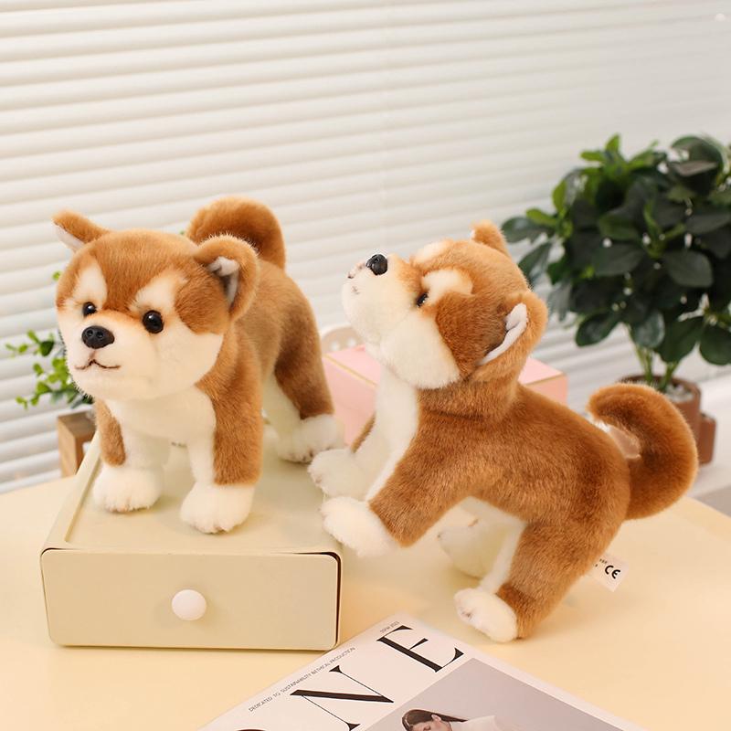 25/35CM Lovely Shiba Inu Plush Toy Lifelike Fluffy Dog Stuffed Toy Simulation Puppy Dolls for Birthday Gifts