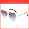 Love Heart Gradient Sunglasses For Women Uv400 Sun Protection Fashion Accessory