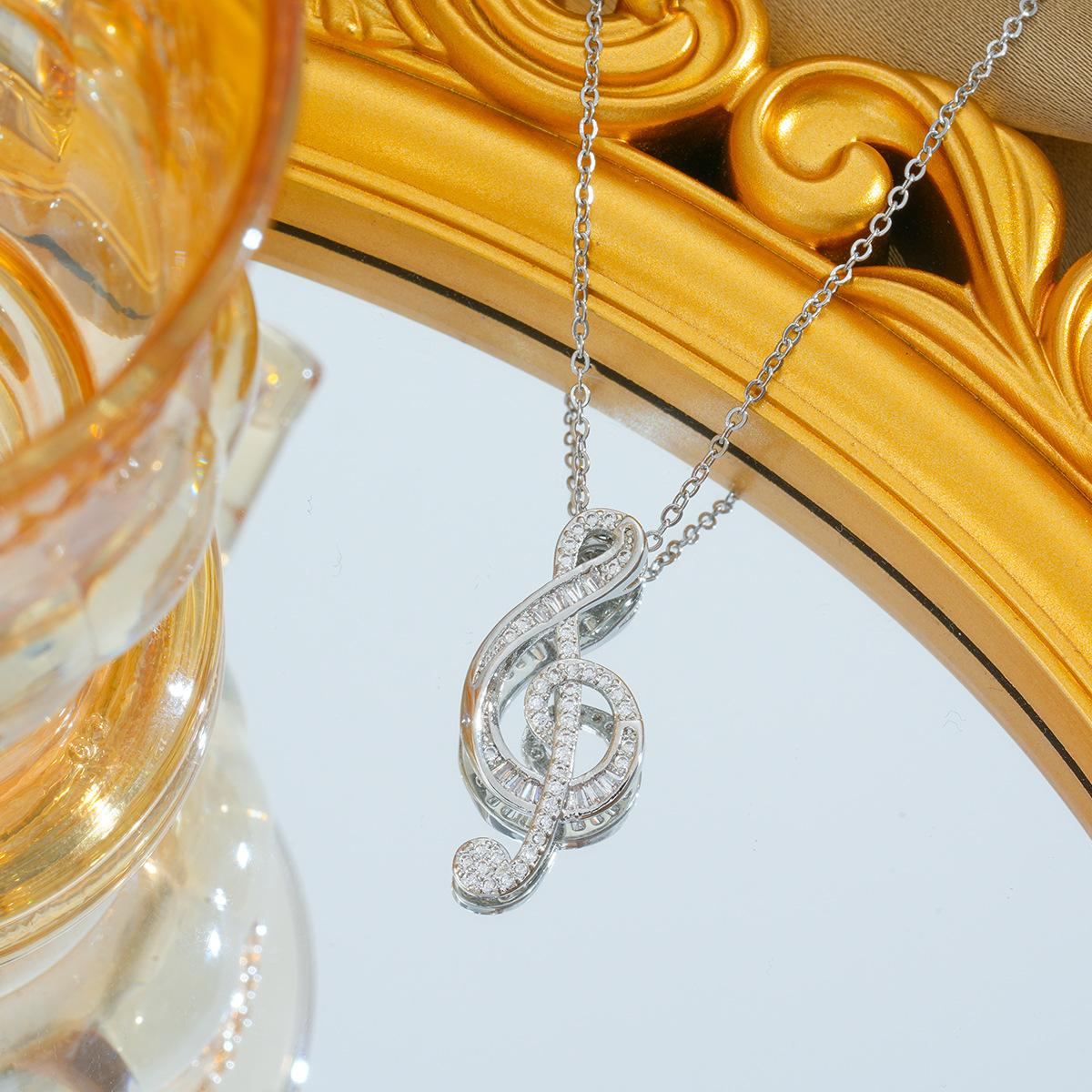 

Горячая Распродажа Ожерелье Ювелирные Изделия Музыкальные Ноты Персонализированный Дизайн Модная Универсальная Цепочка Ключицы Женщины