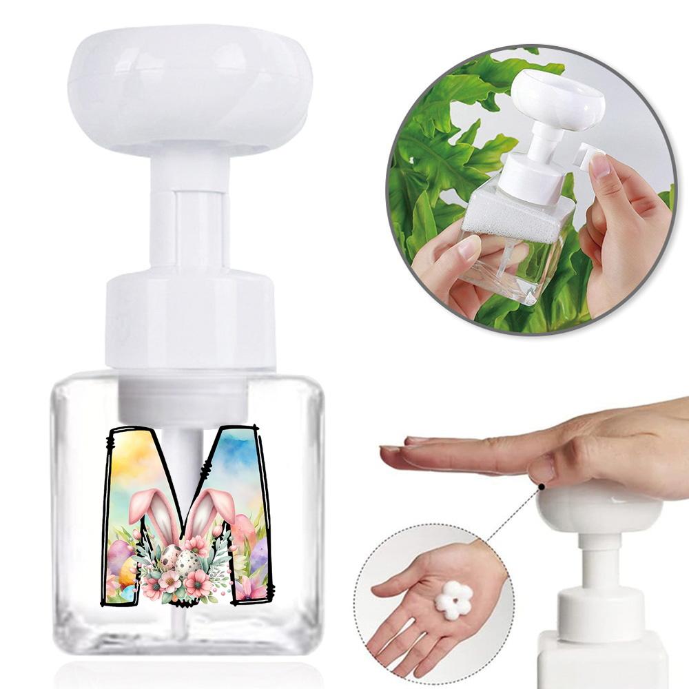 250ml Square Flower Foam Bottle 2026 Soccer Refillable Lotion Container Leakproof Travel Pump Bottle for Skincare Sports Fan Gif