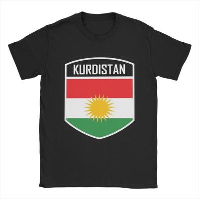 Koerdistan Vlag Katoenen T-shirt Voor Unisex Zomer YK Grappige T-shirts Ronde Hals Hippie T-shirt Oversized Patroon Tops