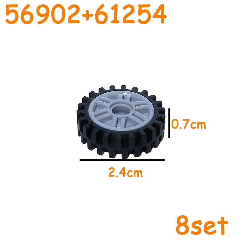 Technical Tire Wheel Car Truck Wheels Hub Block Bricks MOC Motorcycle Tyre Rim Brick Playset 56145 44309 86652 32019 15038 23798