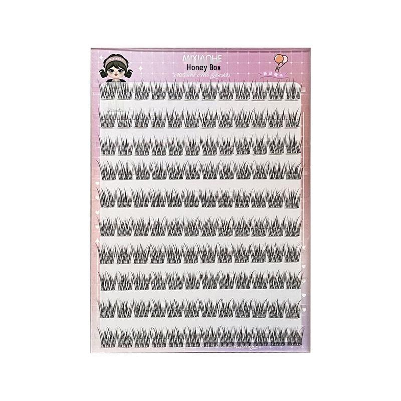 Honey Box Clear Band Natural Look Soft False Eyelashes - Ultra-Fine, Glue-Free, Large Capacity