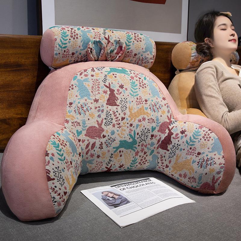 Retro Style Lumbar Support Pillow - Cushioned Headboard Backrest for Bed & Sofa