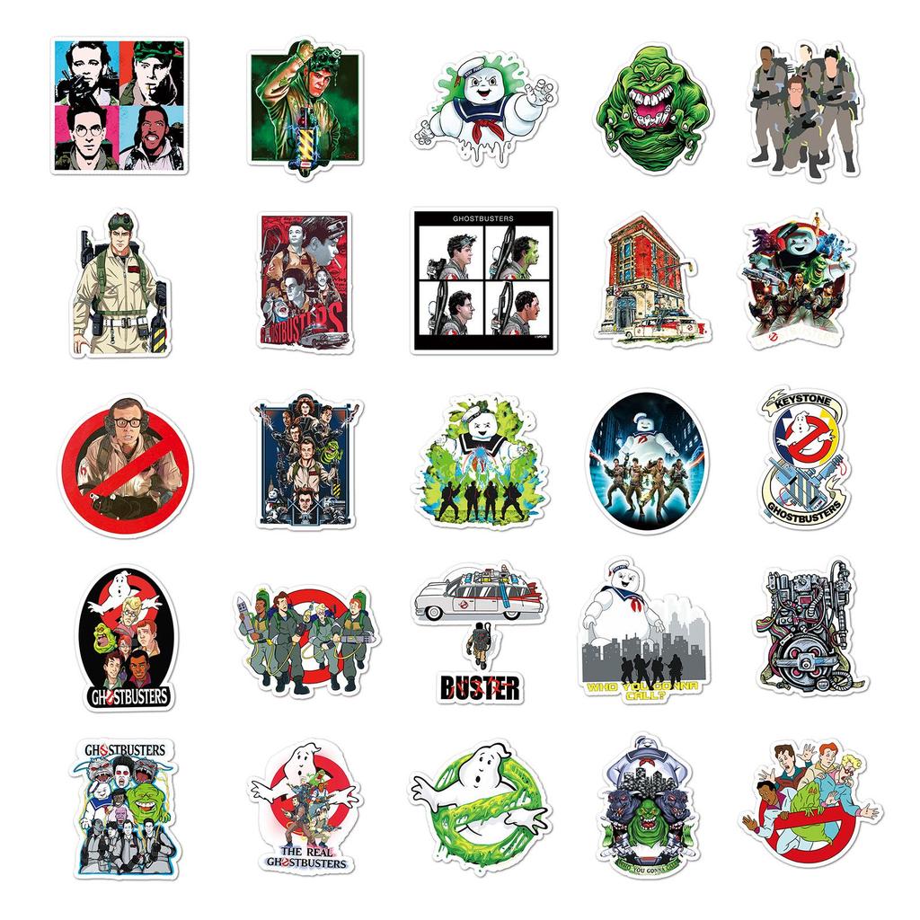 50 Ghostbusters Graffiti Stickers: Waterproof DIY for Skateboards, Water Bottles & Suitcases
