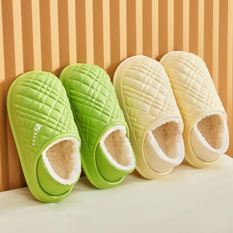 New Cotton Slippers Autumn and Winter Waterproof Plush Indoor Non-slip Silent Outer Wear Household Slippers