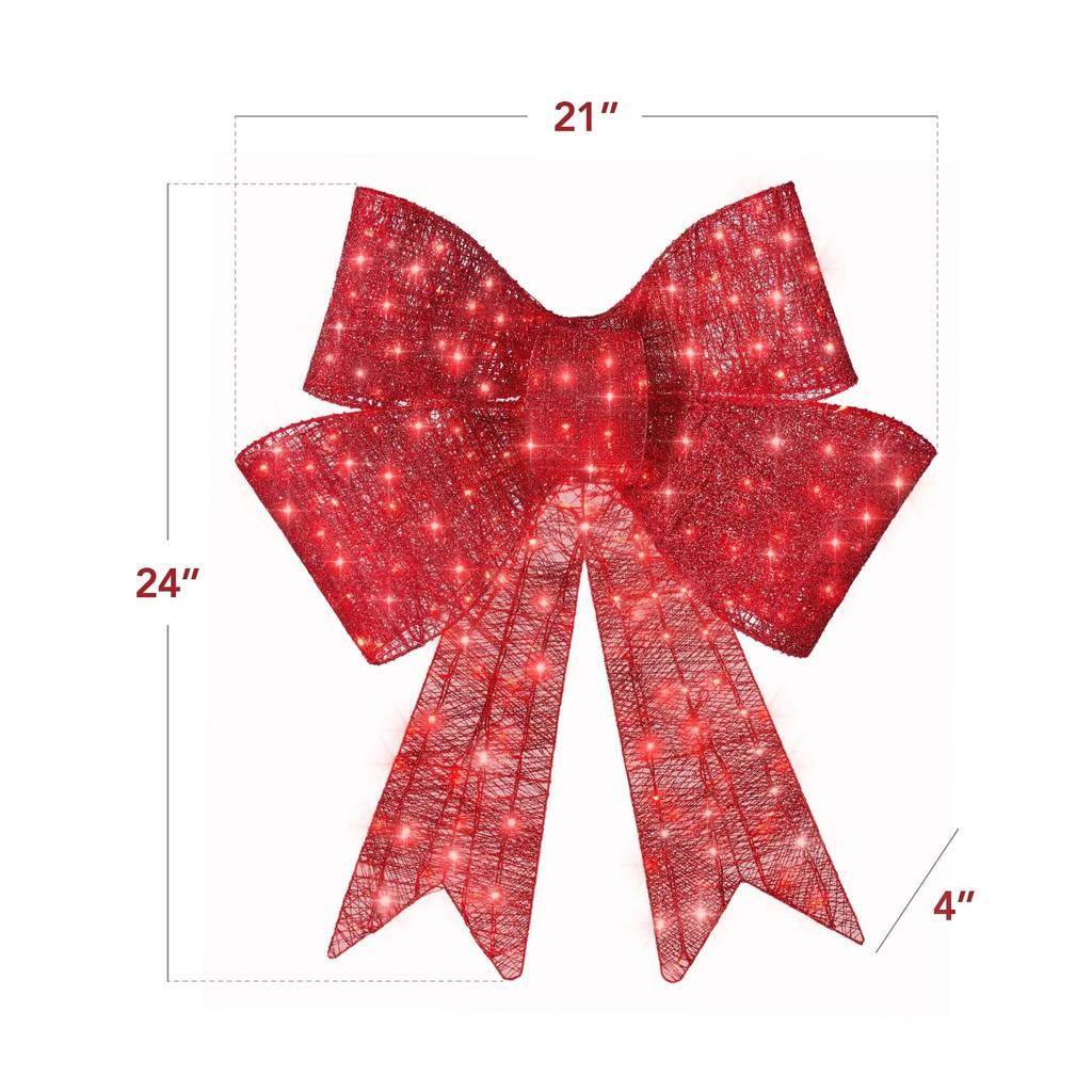 Christmas Bow Led Lighted Garland Door Hanging Decoration For Holiday Celebrations
