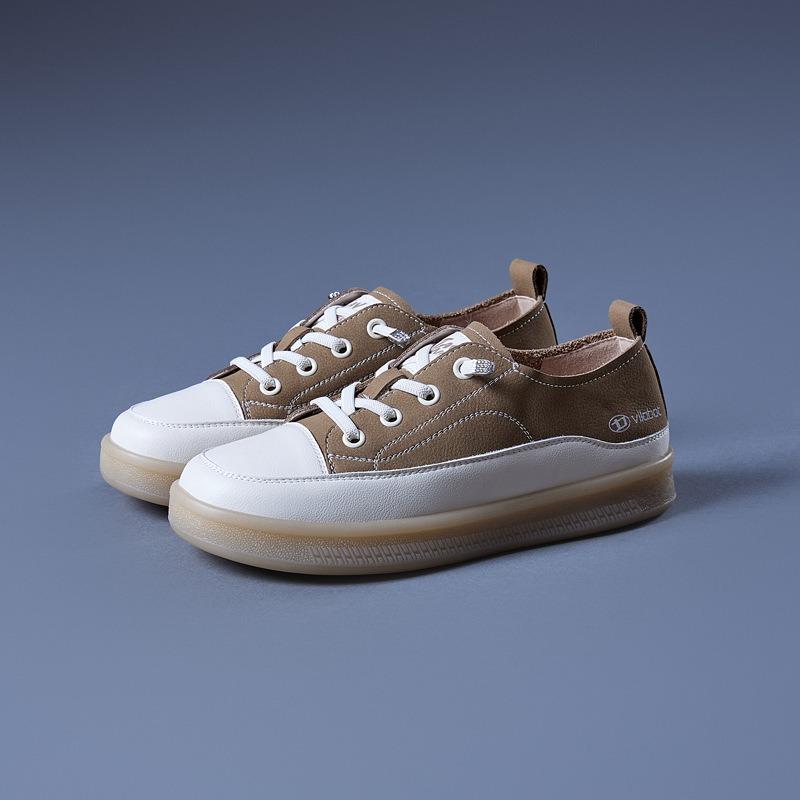 Casual White Shoes Loafers Leather Flat Single Shoes