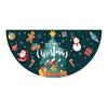 Christmas Banner Half Fan Banner Flag for Indoor Outdoor Holiday Party Decor Polyester Door Curtain for Living Room Wall Fireplace
