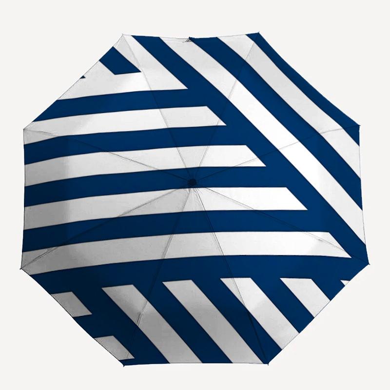 1pc Nautical Stripes Automatic Open/Close Umbrella with One Touch Button,, Windproof Design   Lightweight Portable Umbrella for Women & Men6093