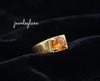 Genuine 14k Vermeil Citrine Ring ~ 925 Sterling Silver Wedding Anniversary Gift Ring For Women's ~ Handmade November Birthstone Dainty Ring