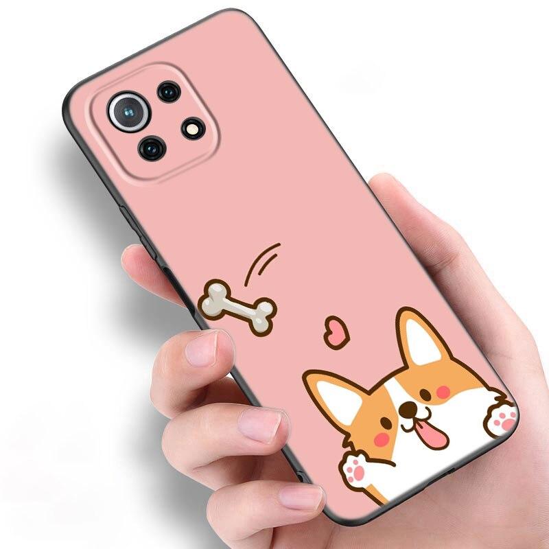 Cute Corgi Dog Phone Case For Xiaomi Mi POCO X3 NFC GT M4 M3 12 11T 10T Pro A3 11 Lite NE 5G 12X 11i F3 Soft TPU Black Cover