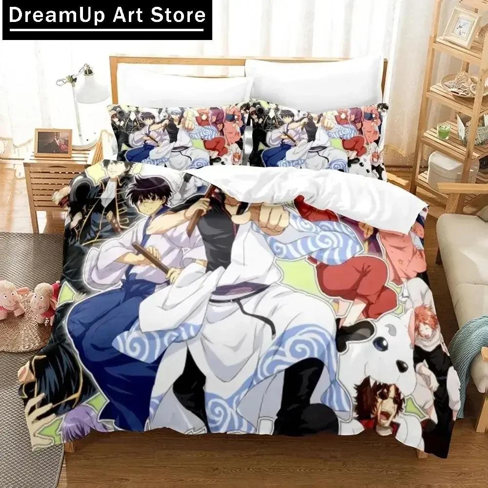 3D Print Fashion Gintama Anime Bedding Set Boys Girls Twin Queen Full Size Duvet Cover Pillowcase Bed Adult Bedroom
