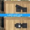 Versatile 7.87" Gate Latch with Locking Hole Adjustable Steel Lock Lockable Bolt Latches Set for Barn Doors & Yards