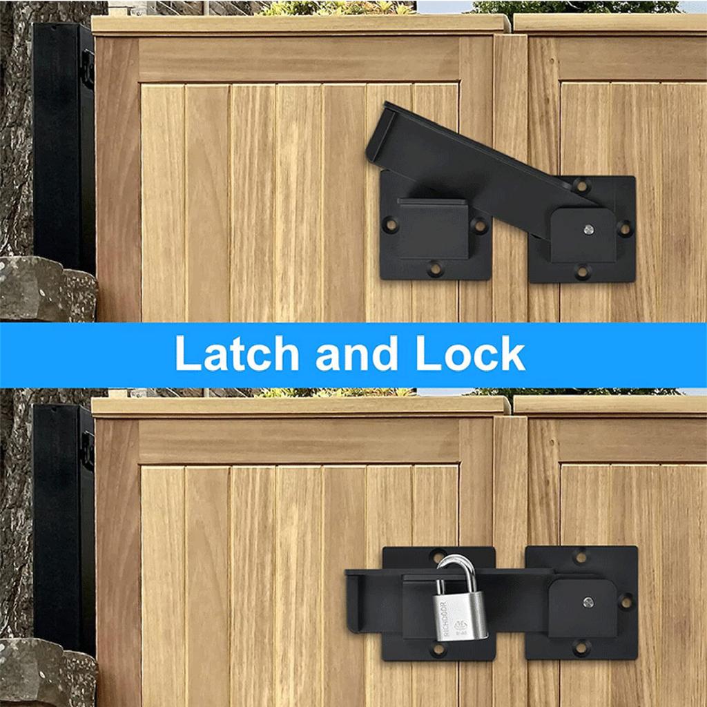 Versatile 7.87" Gate Latch with Locking Hole Adjustable Steel Lock Lockable Bolt Latches Set for Barn Doors & Yards