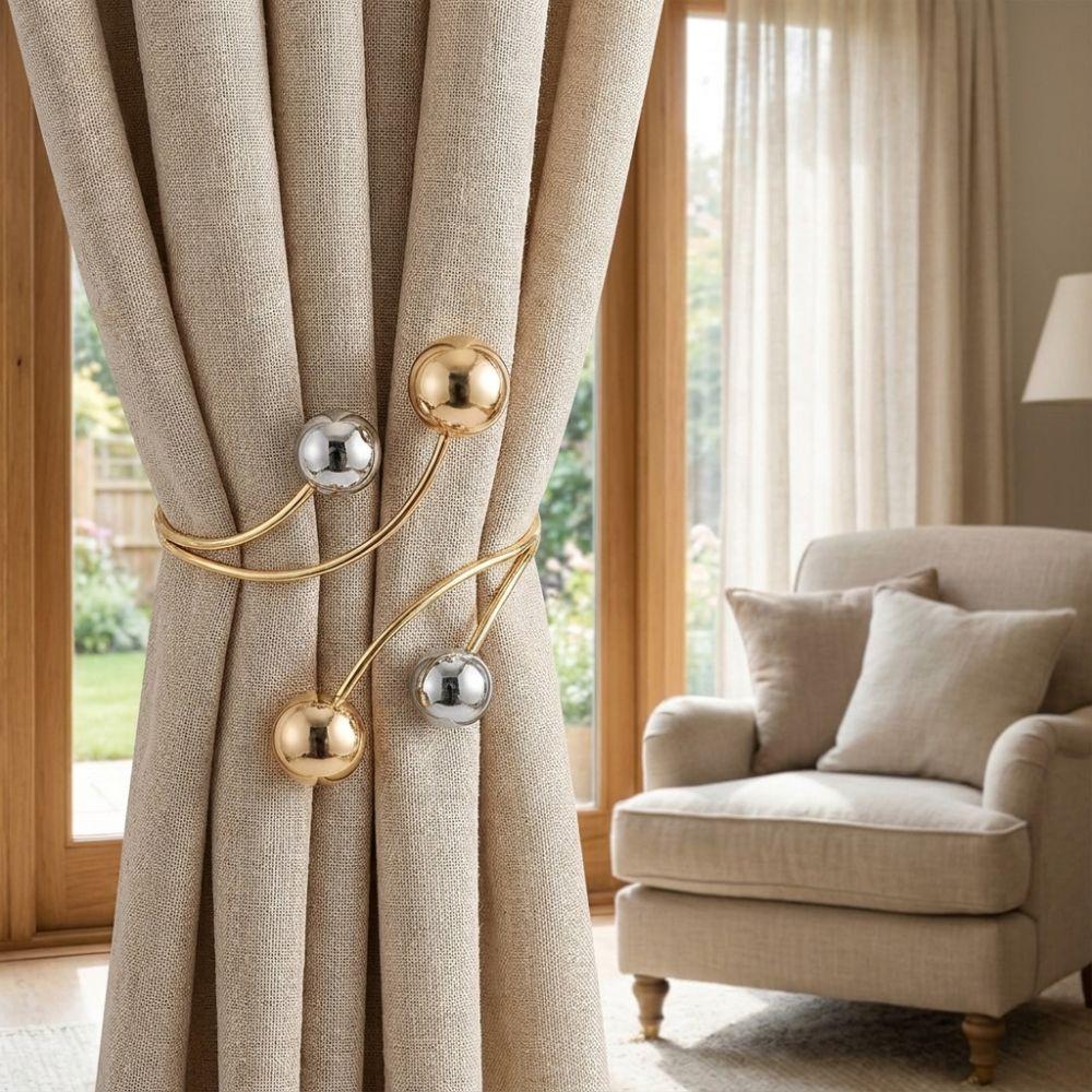 2PCS Pearl Zinc Zinc Alloy Curtain Clips Zinc Zinc Alloy Curtain Holders Modern Drapery Tiebacks Window Decor