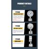 Diaphragm Pressure Gauge Stainless Steel Integrated Sanitary Vacuum Gauge 60mm 50.5 Connection-40-200°
