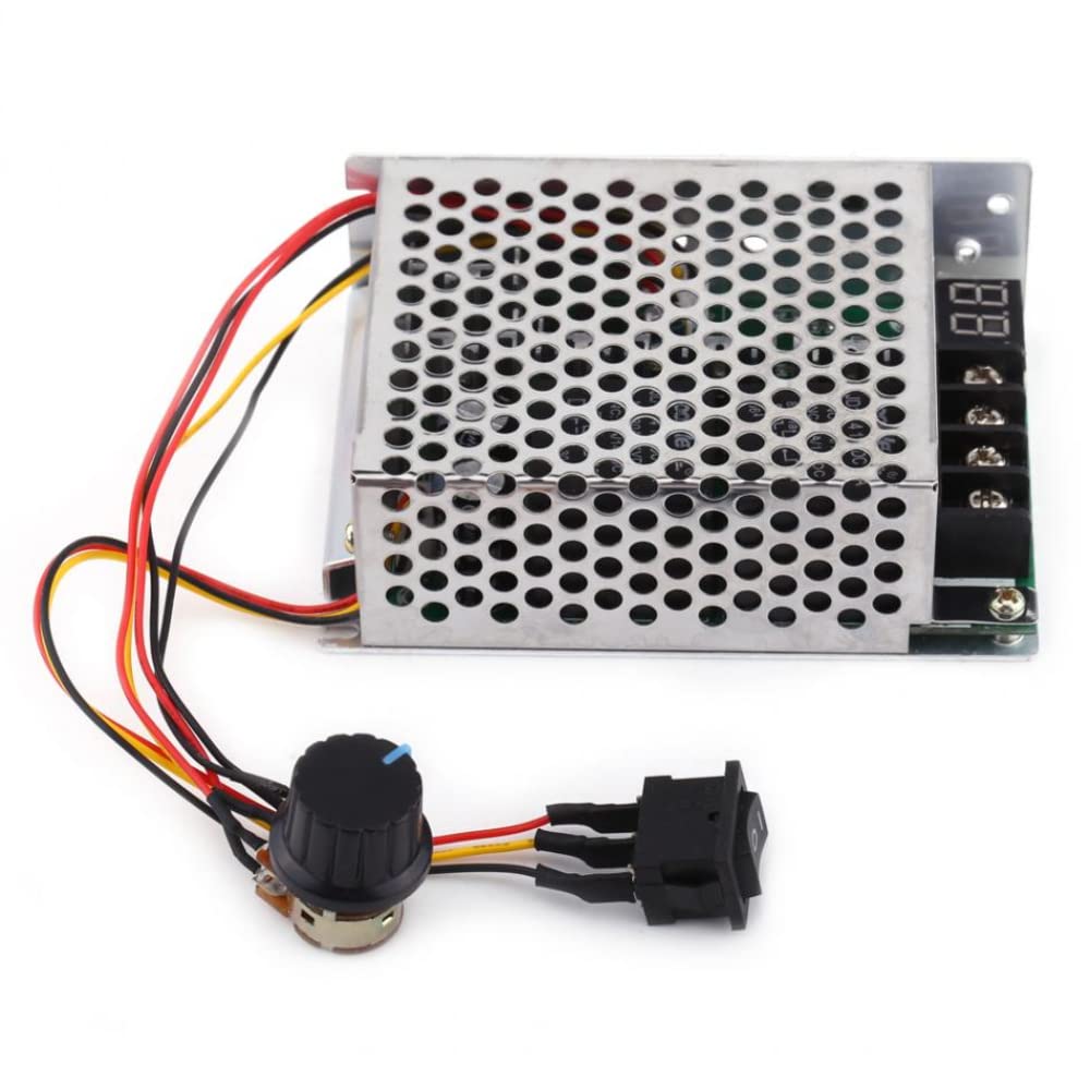2PCS 12V 24V 36V 40A DC Motor Speed Controller Forward Reverse Adjustable Knob Switch Plus Controller Driver with Digital Display 10V-55V