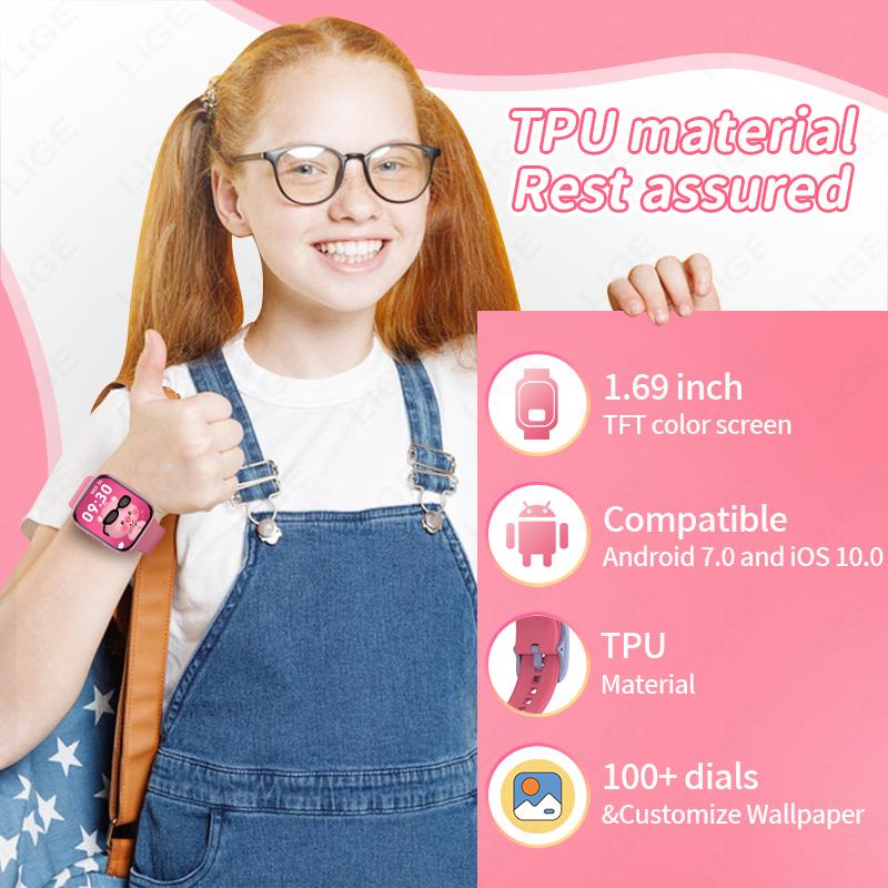 Kids Smart Watch for Age 5-12 Kids Gifts Sleep Tracking Wake-up Reminder Pedometer Flashlight Smartwatch Childen Watches