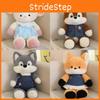Sheep Forest Fox Husky Wolf Rabbit With Clothes Plush Toy Stuffed Doll Gift Kids