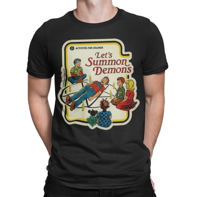 Lets Summon Demons Funny Cartoon Horror Gift Birthday Sci Fi T Shirt Tee Top