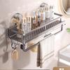 30/40/50cm Suction cup storage rack bathroom wall mounted non perforated bathroom towel rack multifunctional storage rack