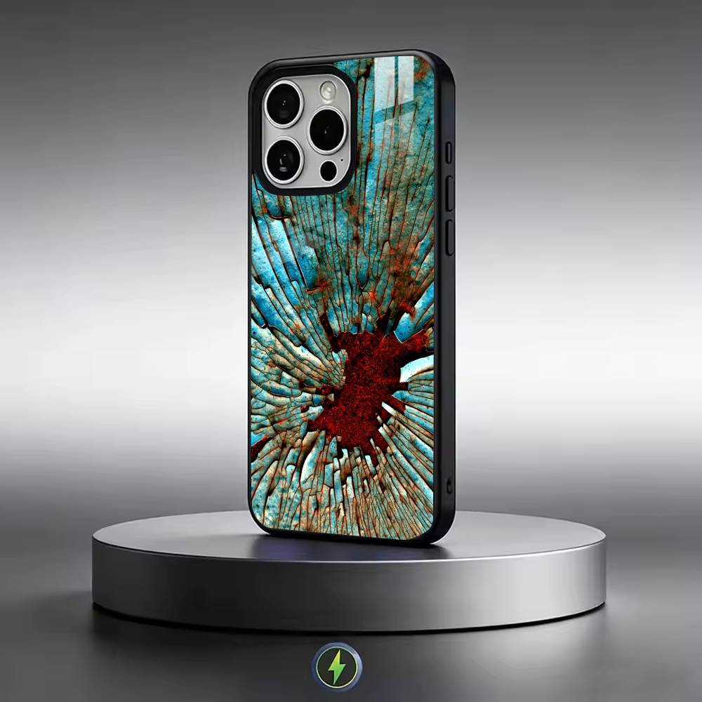 Retro Rost D-Design Handyhülle für iPhone 17, 16, 15, 14, 13, 12, 11 Plus, Pro Magnetisch mit Magsafe Kabelloses Laden