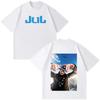 Hip Hop Fashion Tshirt Rapper JUL Fashion Print Tshirt Y2k Vintage Shortsleeved Casual Loose Oversized Streetwear Unisex