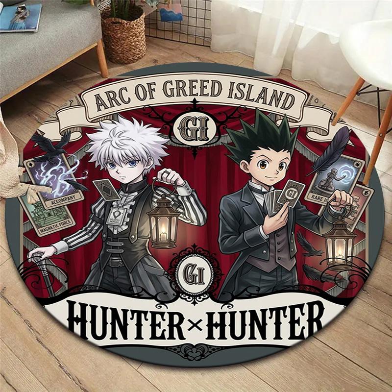 Hunter X Hunter Round Area Rug Carpet Rug For Living Room Bedroom Sofa Playroom Decor Nonslip Floor Mat