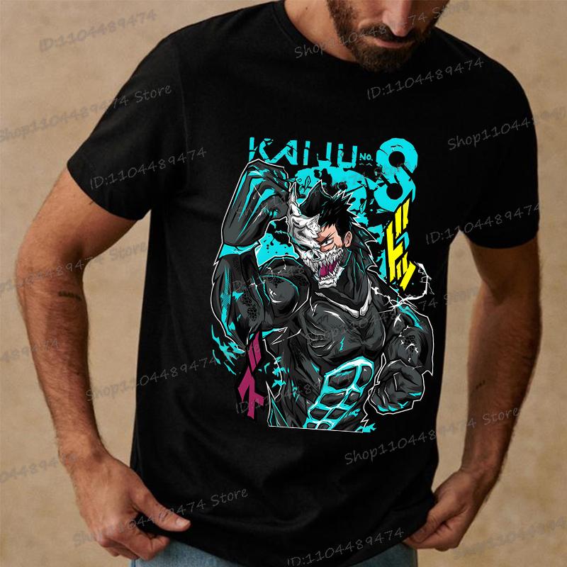 Japanisches Anime Kaiju No 8 T-Shirt Herren Punk-Stil Soshiro Hoshina T-Shirts Manga-Liebhaber Geschenkshirt Grafik Unisex Kaiju No 8 T-Shirt
